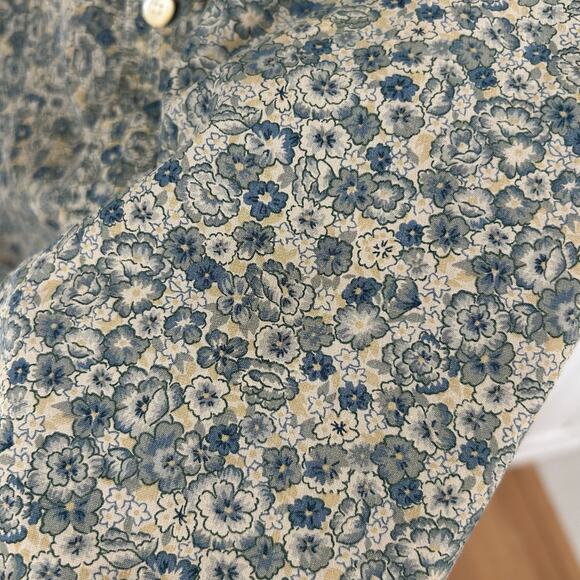 Gap Women Y2k Long Sleeve Button Up Blouse Top Cottage Preppy Blue Size Small - Picture 2 of 7